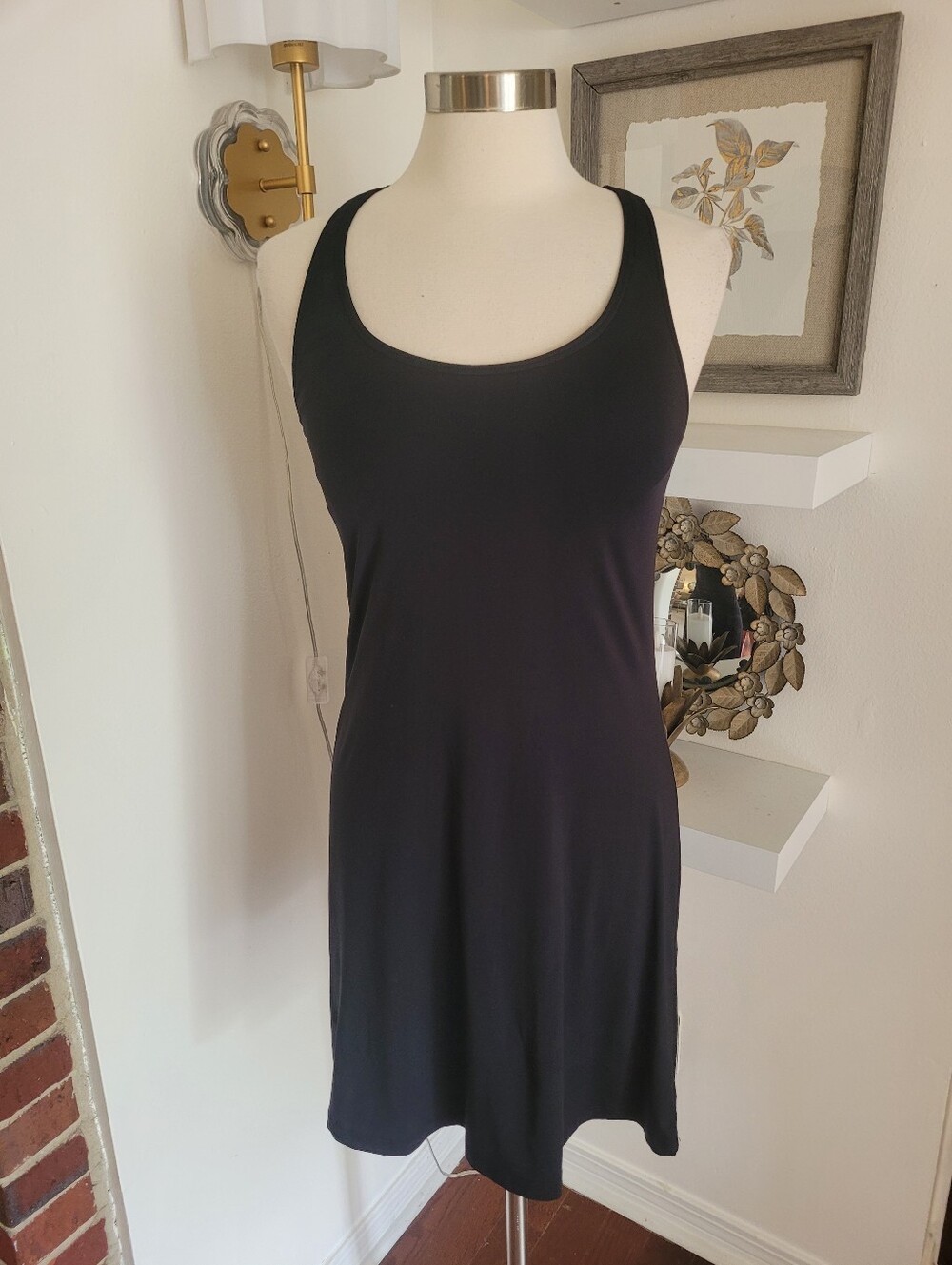 Micheal Kors Black Racerback Lounge Dress Built In Bra Small